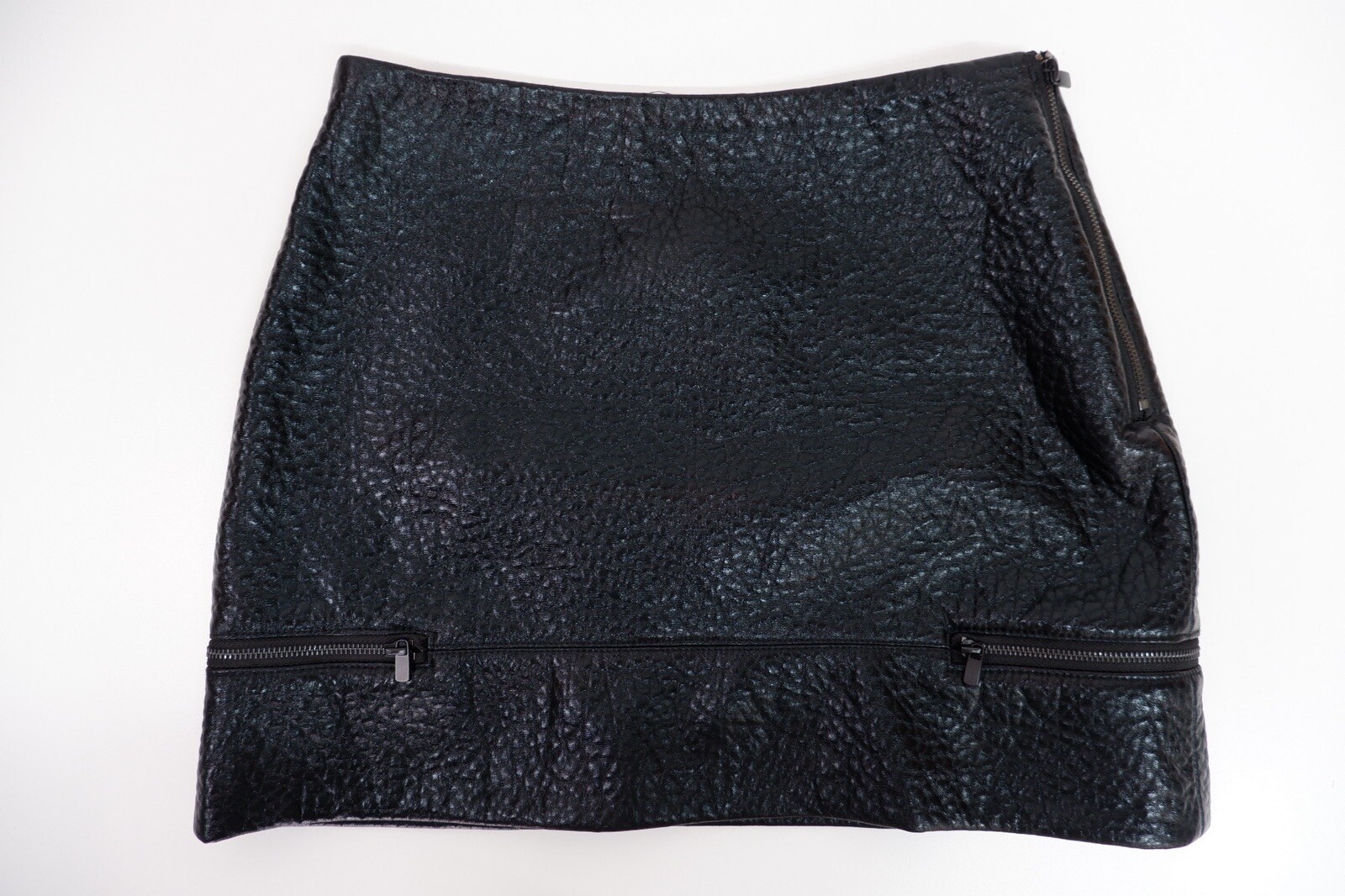 Zara Womens Black Faux Leather Mini Skirt Size XS-image