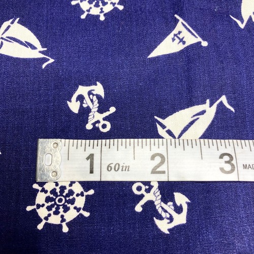 White Sailboats, Anchors, and Helms on navy, 100% cotton 2 Yards to sew or quilt - Picture 2 of 3