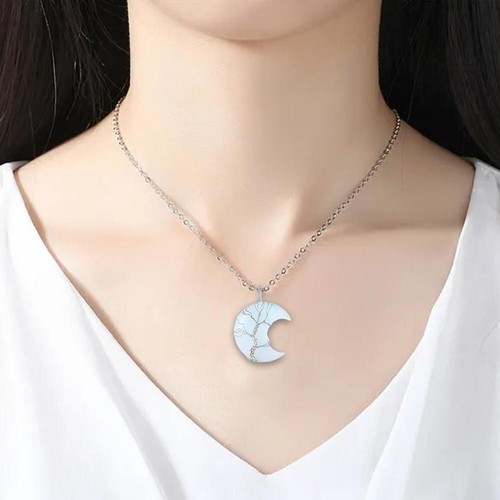 Collana luna adularia pietra di luna naturale con GARANZIA argento 925 NUOVA - Foto 7 di 8
