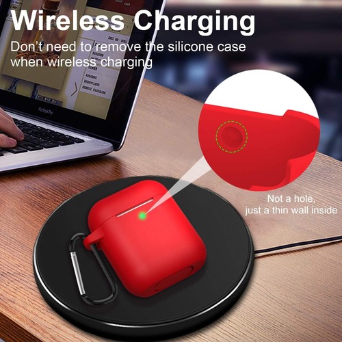 Für Apple AirPods 1/2/3 Silikon Ladecase Stoßfest Soft Cover + Schlüsselanhänger - Bild 39 von 44