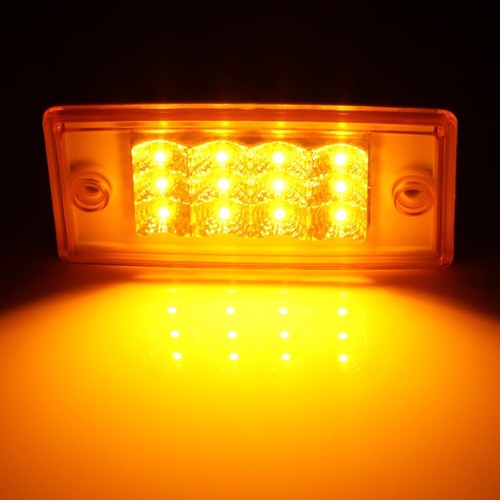 5X AMBER 12LED TOP CLEARANCE CAB MARKER LIGHT W/REFLECTOR FOR FREIGHTLINER/VOLVO - Picture 3 of 14