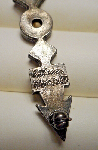 Patricia Locke Modernist Jeweled Silver-tone Bar Pin & Drop Pierced Earrings Set - Picture 7 of 15