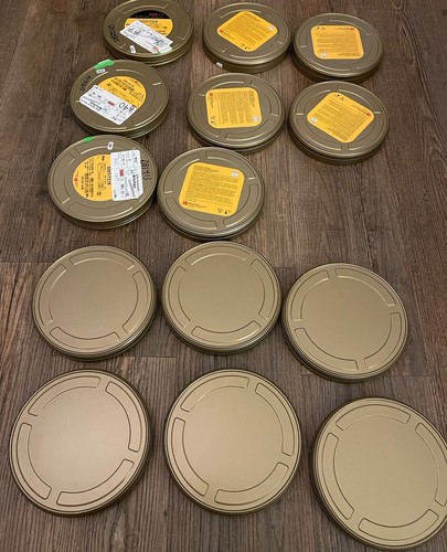 4 Lot Gold /Silver 7.1" x 1 “ Metal 16MM Film Cans Kodak - Picture 5 of 7