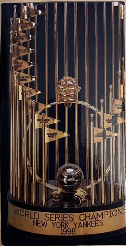 NY YANKEES 1998 WORLD SERIES CHAMPIONS REPLICA TROPHY SGA  2018 MLB BASEBALL - Picture 3 of 6