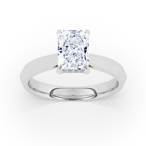 IGI,2.50 CT, Solitaire Lab-Grown Radiant Diamond Engagement Ring, 18K White Gold - Picture 18 of 24