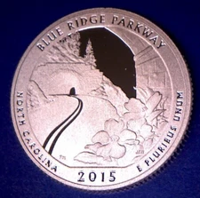 2015 S 25C Clad Proof BLUE RIDGE PARKWAY AMERICA THE BEAUTIFUL QUARTER