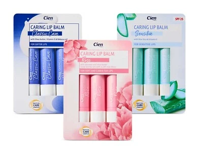 Cien Lip Balm Classic Care; Rose; Sensitive ; Multi oil Care complex 3x 4.8g