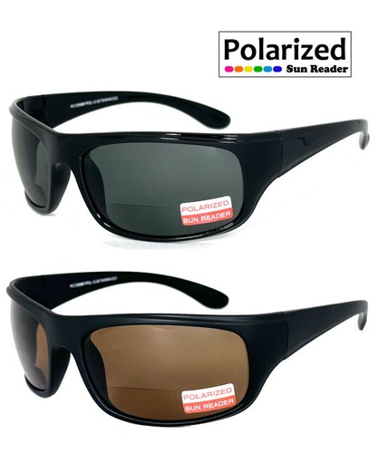 POLARIZED MENS WOMENS BIFOCAL SUNGLASSES READING SUN GLASSES WRAP UV400 - Picture 1 of 13