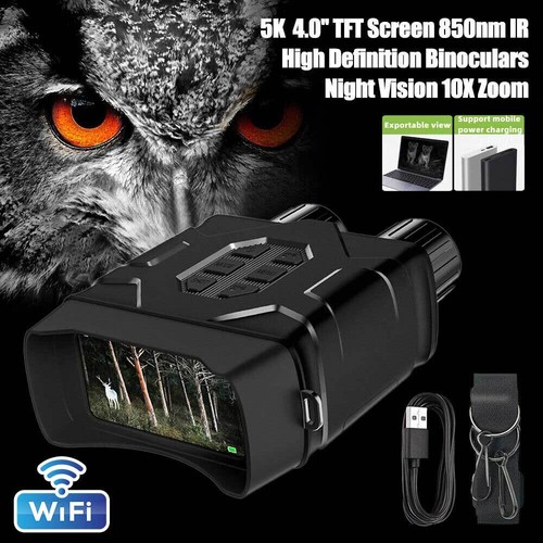 5K Full HD Night Vision Goggles Infrared Binoculars for Hunting 10x Digital Zoom - Picture 5 of 21