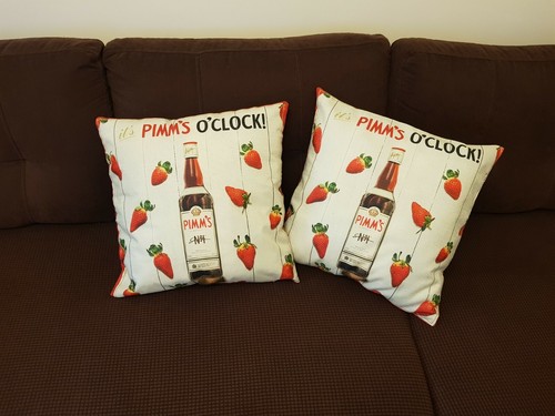 1 x Pimms O'Clock Linen Cushion Cover Pillow Case 18” 45x45cm Party Gift - Picture 6 of 8
