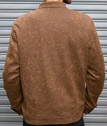 Men's Woven Slim-Fit Stand Collar Zip-Up Jacket - Picture 6 of 6
