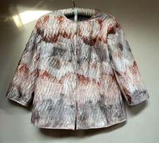 Chico's Travelers Collection Womens Size 0 Pleated Artisan Jacket Blazer Peach