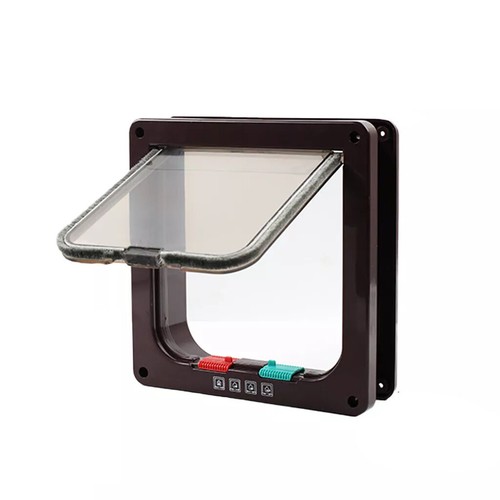 4 Way Pet Door Window Locking Dog Cat Flap Magnetic Frame Sliding Door S/L/M/XL - Picture 20 of 24