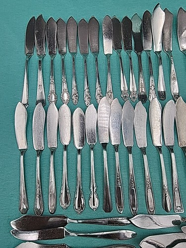 MASTER BUTTER KNIFE Lot of 50 Silverplate Polished No Monos Read Description - Picture 11 of 15