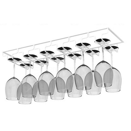 8/7/6/5/4/3 Slots Wine Glass Holder Wall Hanger Hanging Bar Storage Rack Drying - Picture 12 of 24