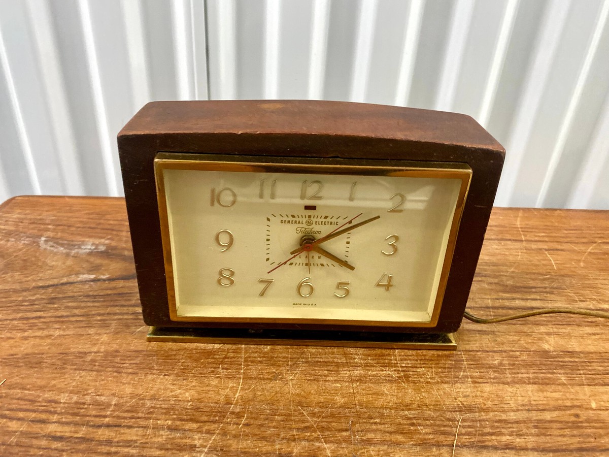 Vintage G.E Telechron Alarm Clock Wood Case | eBay