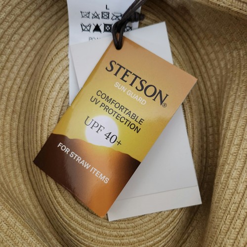 Stetson NWT Trilby Men's Sun Guard Raffia Hat Cream Large - Picture 5 of 10
