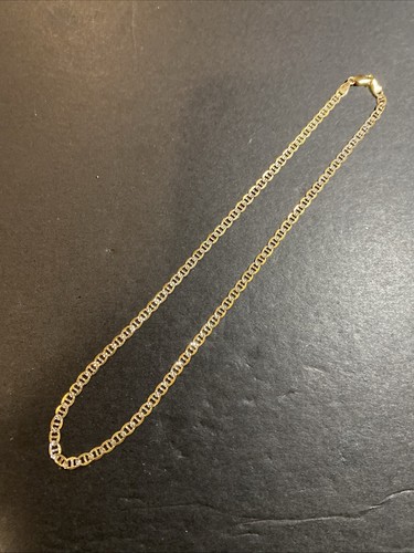 Signierte TOB 10K Gelbgold Diamantschliff Mariner Anker Gliederkette Halskette - Bild 3 von 6