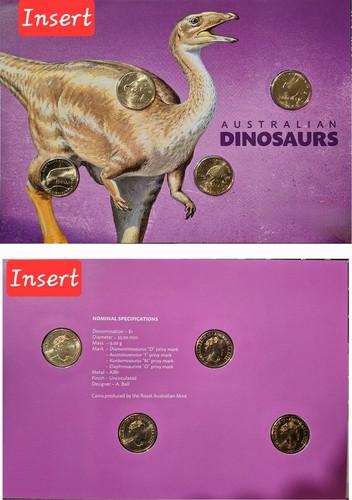 2022 Australian Dinosaurs 4 Coin Gold Foil IMPRESSION PNC D I N O Privy .../1000 - Picture 2 of 2