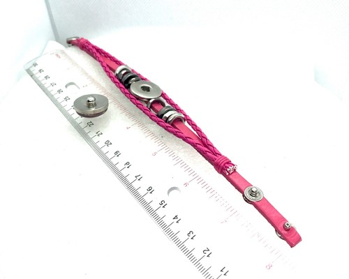 Geflochtene Leder Druckknöpfe Armbänder passend für Noosa Ginger Druckknöpfe Brocken Knöpfe 18-20mm  - Bild 88 von 102