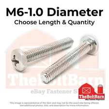 M6-1.0 Stainless Phillips Pan Head Machine Screws (Choose Length & Qty)