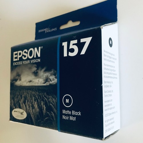 2016-2018 Epson 157 Matte Black UltraChrome K3 Ink Cartridge (T157820) Genuine - Picture 4 of 5