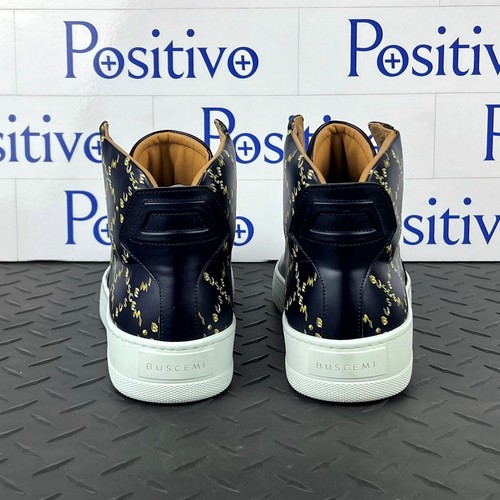 Buscemi Hombres Cúpula Mono Azul Marino Cuero Tenis Zapatos EE. UU. 9 MUESTRA Nuevo - Imagen 6 de 9