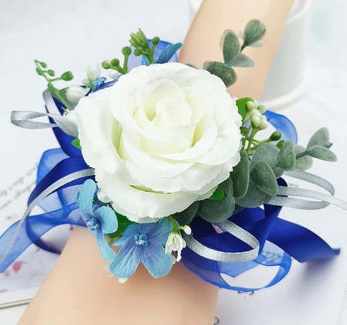 Wrist Corsage and Boutonniere Set for Groom Bride Groomsmen Bridesmaids Weddi... - Picture 3 of 7