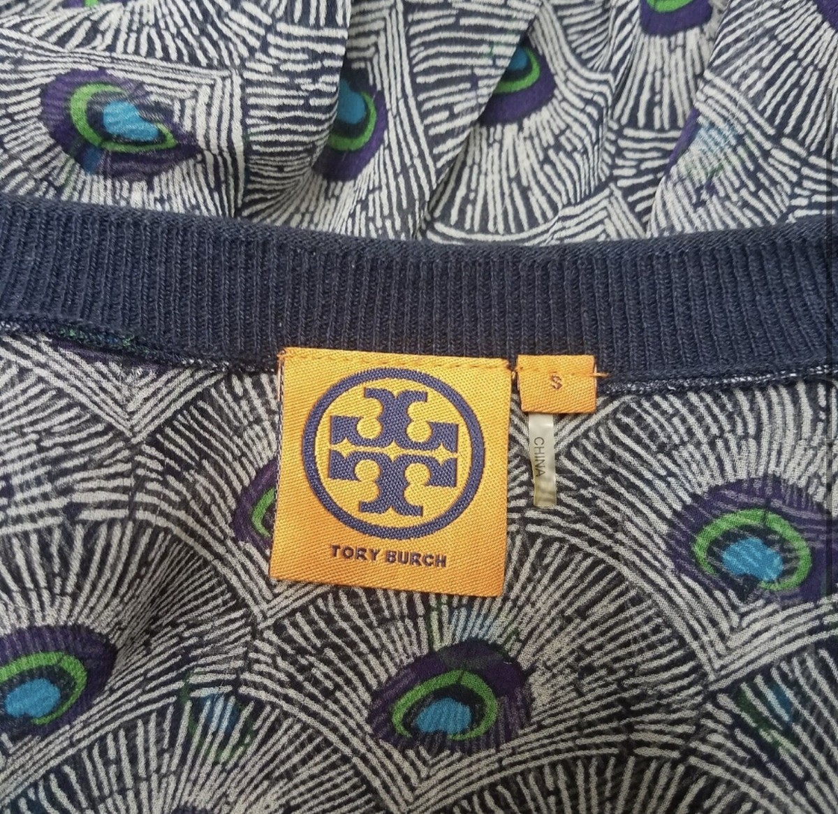 Tory Burch Peacock Silk Back Jacey Cardigan Size S | eBay