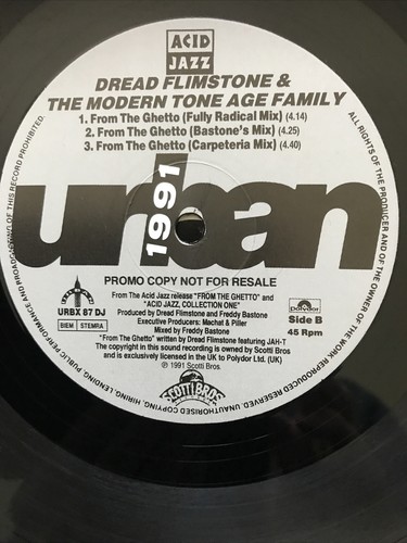 Dread Flimstone & The Modern Tone - From The Ghetto 12'' Vinyl PROMO ACID JAZZ - Picture 4 of 7