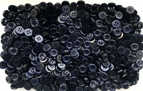 Buttons Small 11mm Navy Blue Quality Polished 4 Hole Shirt Craft Button (ML01) - Picture 5 of 24