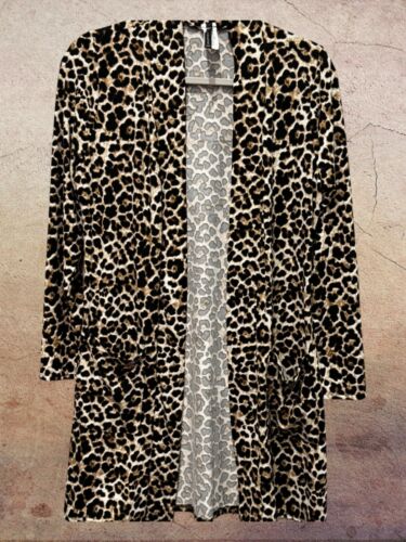 MOA Collection Animmal Print Overcoat Jacket Size L Long Sleeve - Picture 3 of 5
