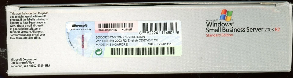 Open Box - T72-01411 Microsoft Small Business Server Standard 2003 R2 5 CAL - Image 2 of 4