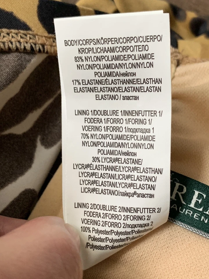 Traje de baño bikini Lauren Ralph Lauren para mujer 16W de dos piezas de lujo con estampado de leopardo Foto 4 de 4