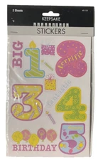 Birthday Party 1st, 2nd, 3rd, 4th, 5th Years Scrapbook Sticker Keepsake