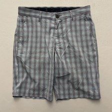 Tommy Bahama 30 x 10" Blue Plaid Shirt Grip Waist Performance Golf Shorts