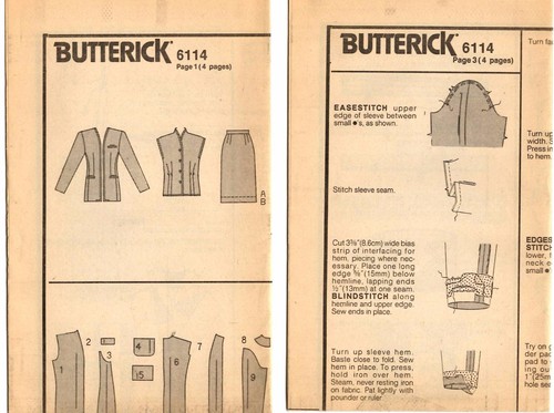 Butterick Schnittmuster Damen JACKE BLUSE ROCK 6114 Evan-Picone 18-22 UC - Bild 4 von 5