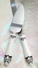 BLACK AND WHITE DAMASK CAKE KNIFE SERVER WEDDING DAY BIRTHDAY ANNIVERSARY