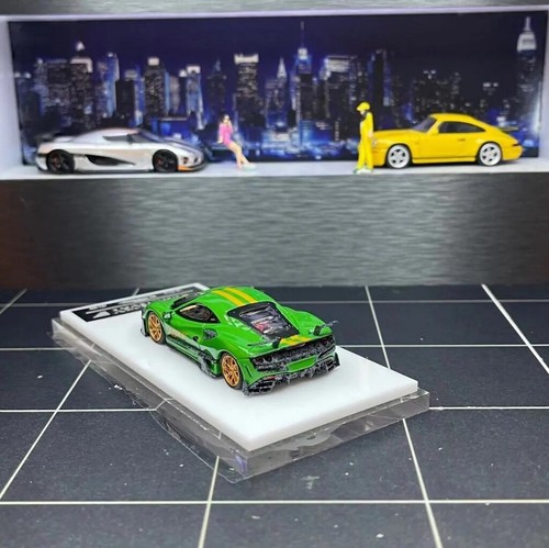 Aurora 1:64 Green F8xx Tributo Mansory Sports Model Diecast Metal Car - Picture 6 of 6