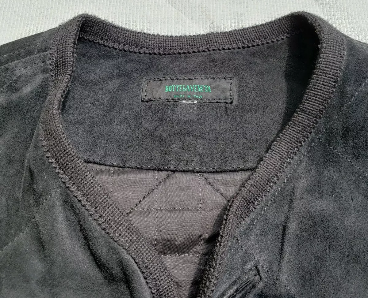 Bottega Veneta Black Quilted Suede Jacket