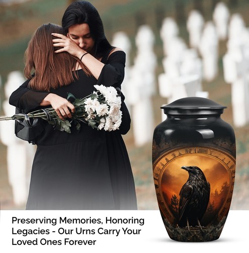 Raven Urns For Human Ashes Adult Large Cremation Urn For Adult Ashes Women - Picture 3 of 7
