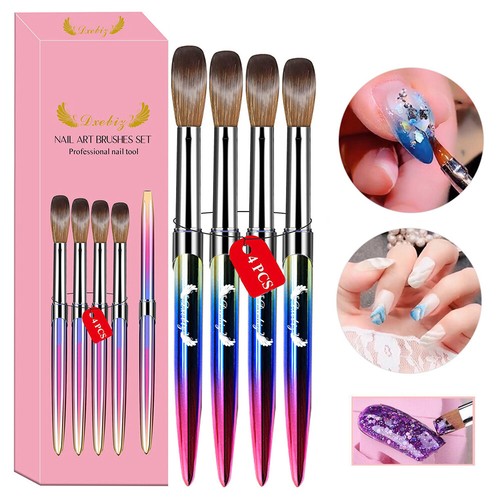 4Pcs Acrylic Kolinsky Nail Brushes Size#10,#12,#14,#16 Nail Art Brush Round Ha ❶ - Bild 4 von 12