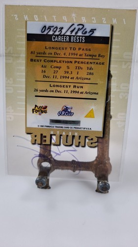 Heath Shuler signierte Pinnacle transparente Karte - Bild 2 von 2