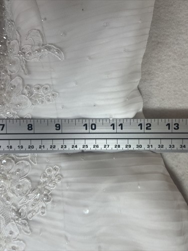 Oleg Cassini White Wedding Dress David's Bridal Size 4 CRL277 Sweetheart Trumpet - Picture 10 of 24