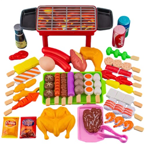 Kids Kitchen Toy Set BBQ Pretend Play Food Grill Toys Cooking Playset Pieces - Picture 4 of 15