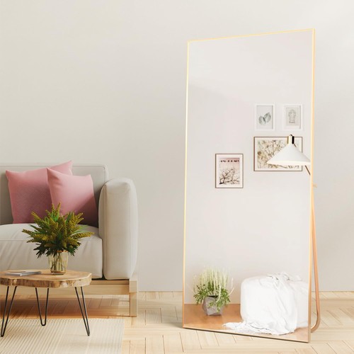 CASSILANDO Full Length Mirror 165x60cm Floor Mirror Large Gold Mirror Blcak - Picture 32 of 34