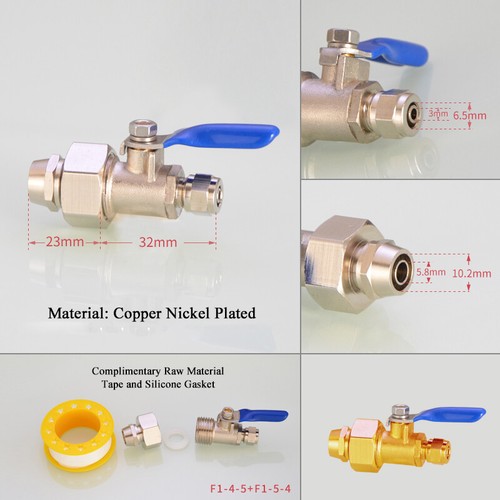 Ball Valve Fitting 3-Way Water Valves Connector 1/4'' 3/8'' 1/2'' Male/Female - Picture 15 of 19