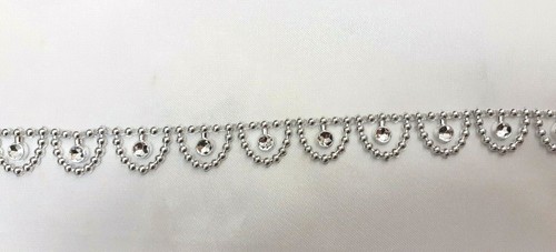 15mm/1YRD Diamante Bling Sparkling Diamond Effect Wedding Cake Craft Trim Ribbon - Picture 3 of 6