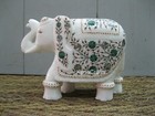 8 Inches Good Luck Statue Floral Art Inlay Work Elephant statue for Office Table