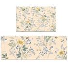 Country Yellow Floral Beige Kitchen Mat Non-Slip Carpet Bedroom Floor Area Rugs